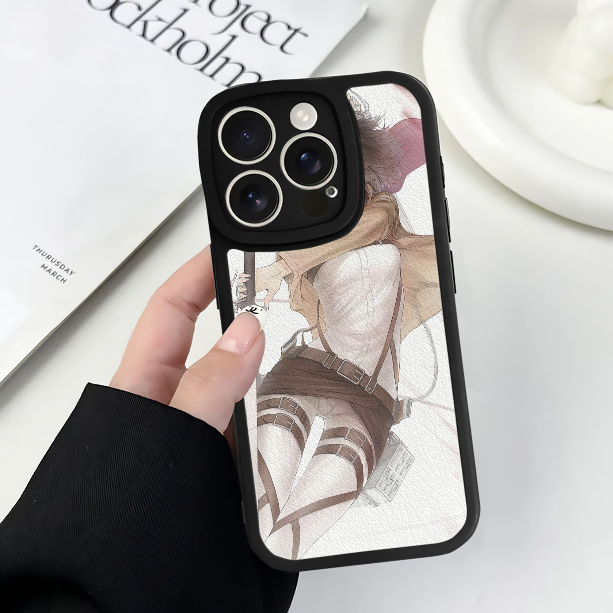 （画像用） 進撃の巨人 Attack on Titan 【iPhone 16シリーズ対応】シリコンスマホケース（レザー調） 材質：シリコン